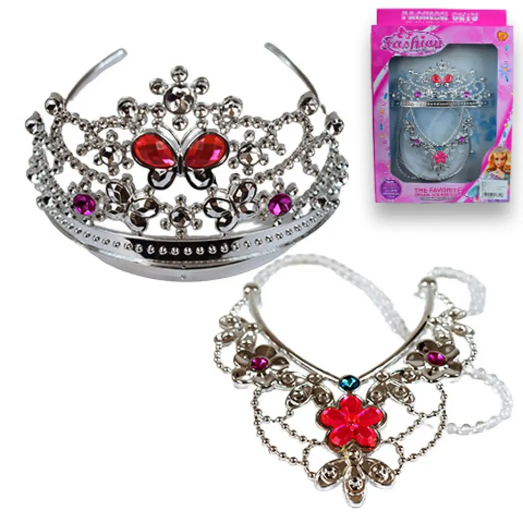 imagen de Conjunto de belleza de princesa con tiara y collar 1