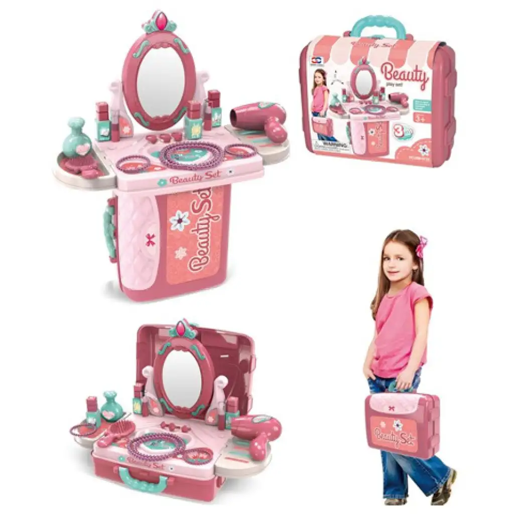 imagen de Conjunto de belleza portátil 3 en 1 en maletín rosa 2