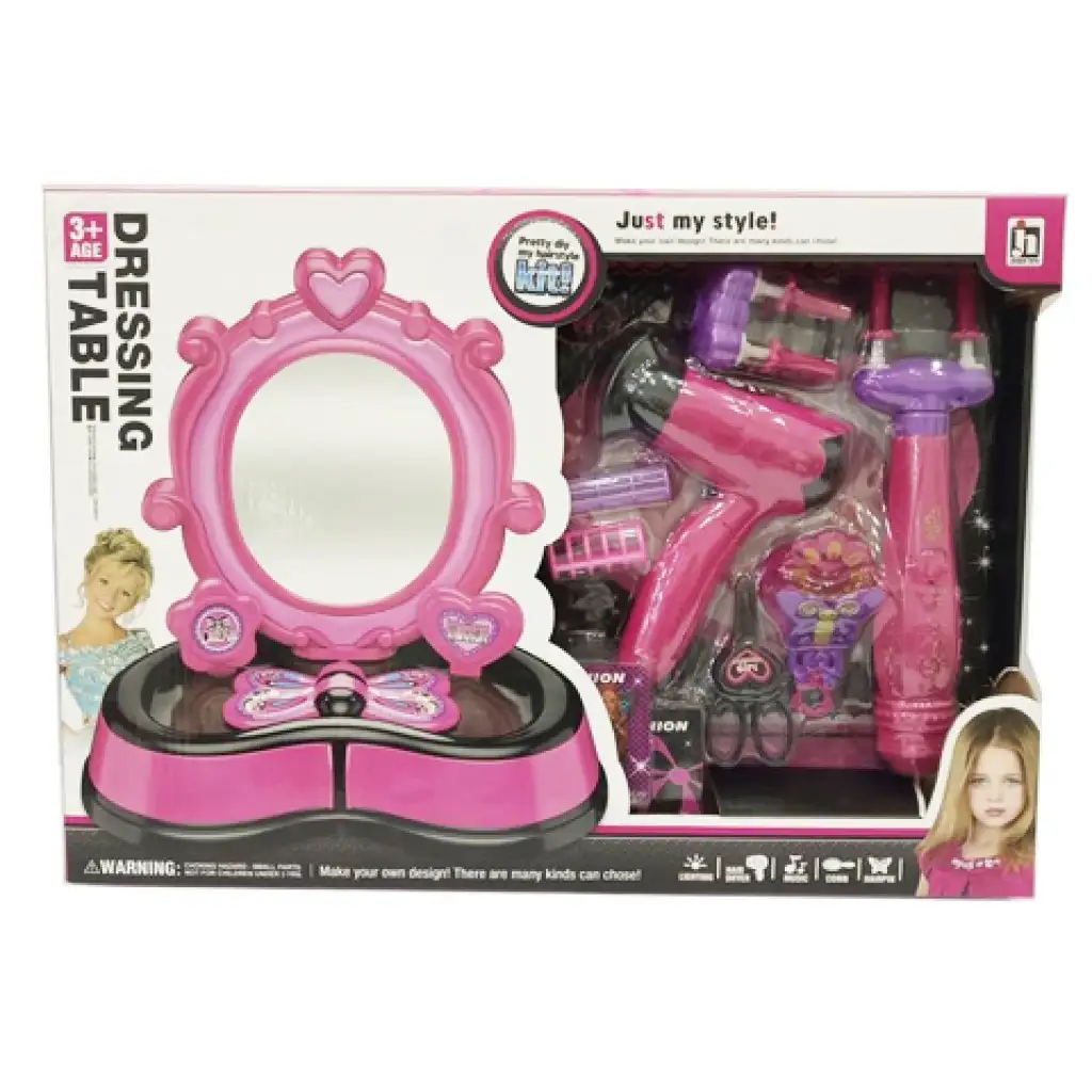 imagen de Conjunto de belleza rosa con accesorios, luz y sonido 1