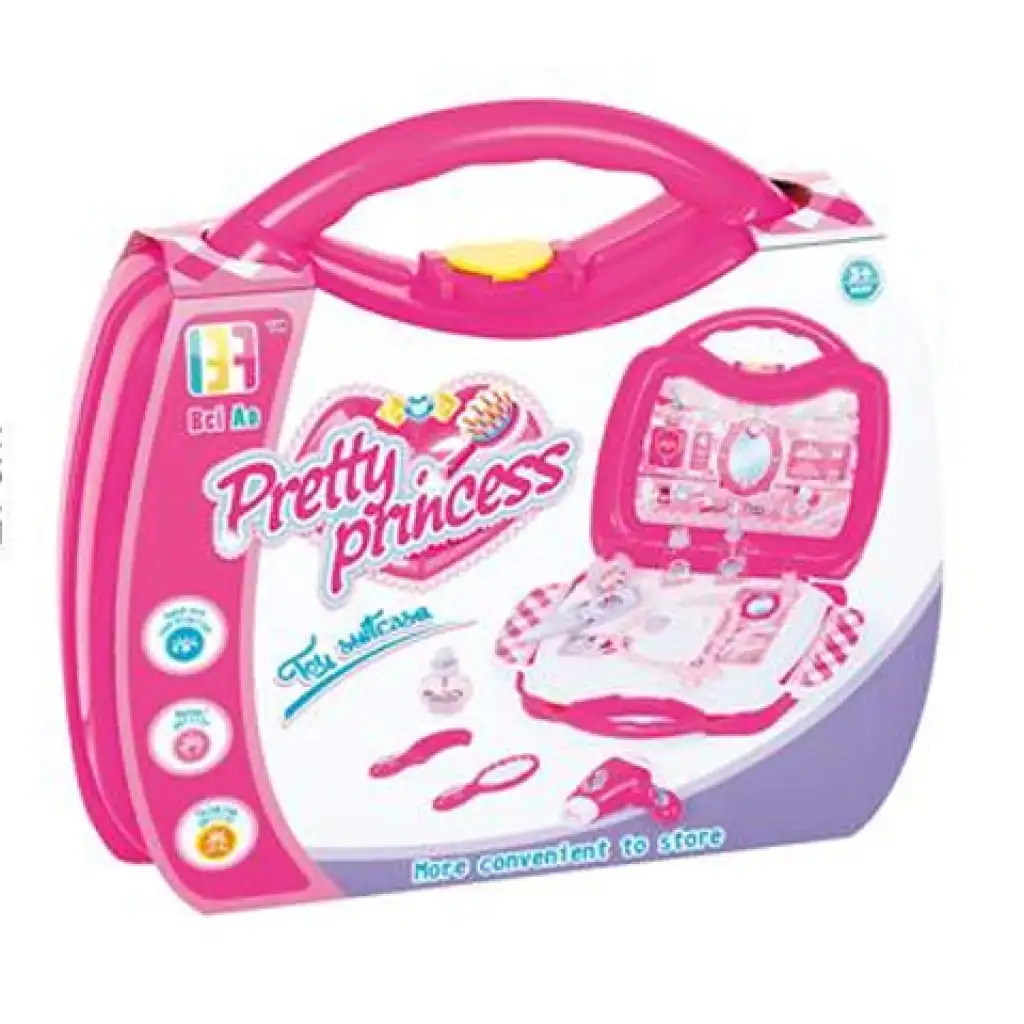 imagen de Conjunto de belleza rosa Pretty Princess en maletín portátil con accesorios 1