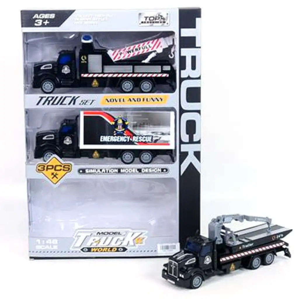 imagen de Conjunto de camiones de rescate a tracción 3 piezas 1:48 1