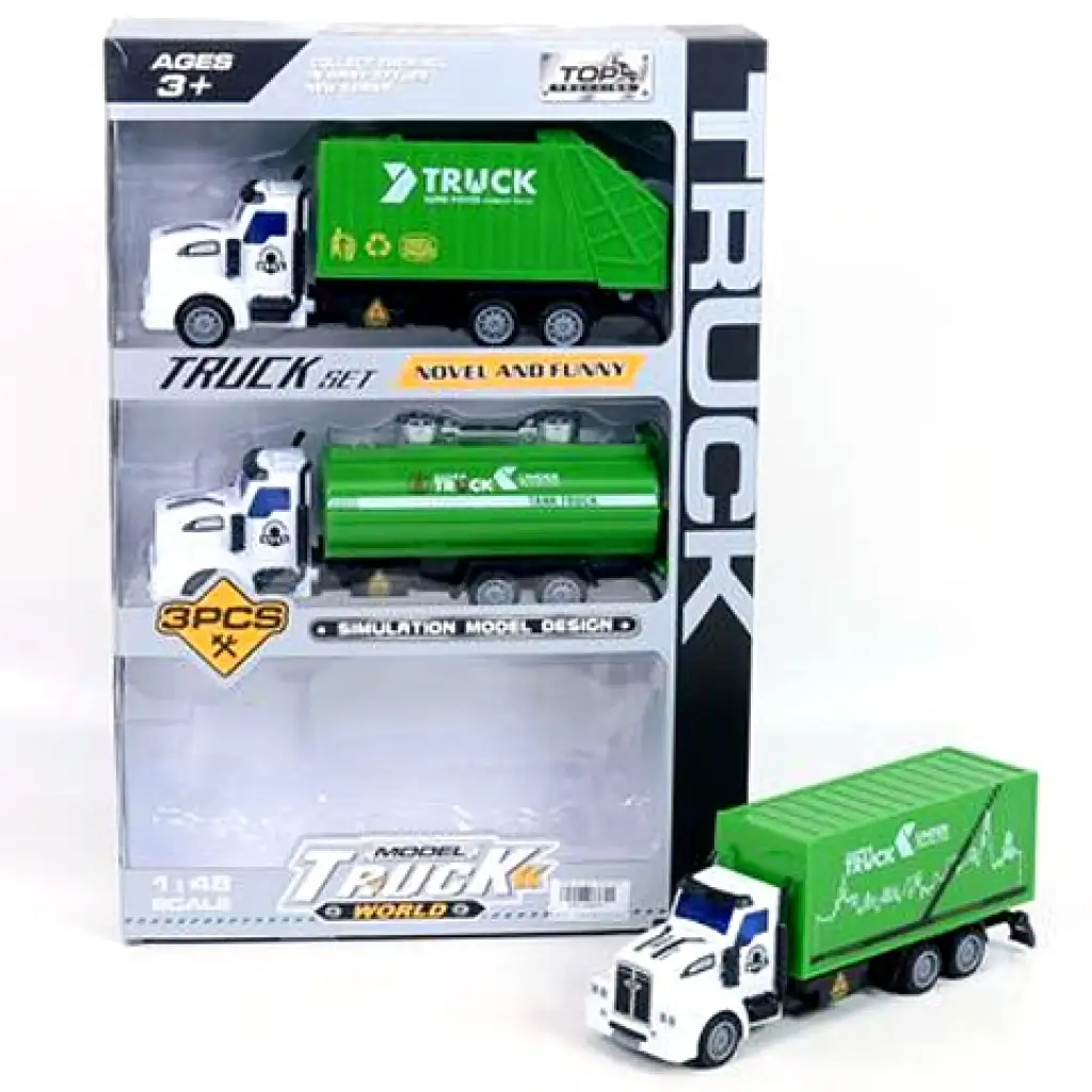 imagen de Conjunto de camiones de transporte de tracción trasera 3 piezas 1:48 1