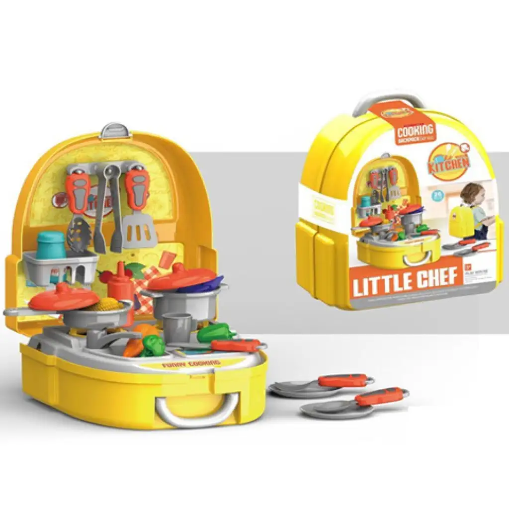imagen de Conjunto de cocina mini Little Chef en mochila portátil de 26 piezas 1
