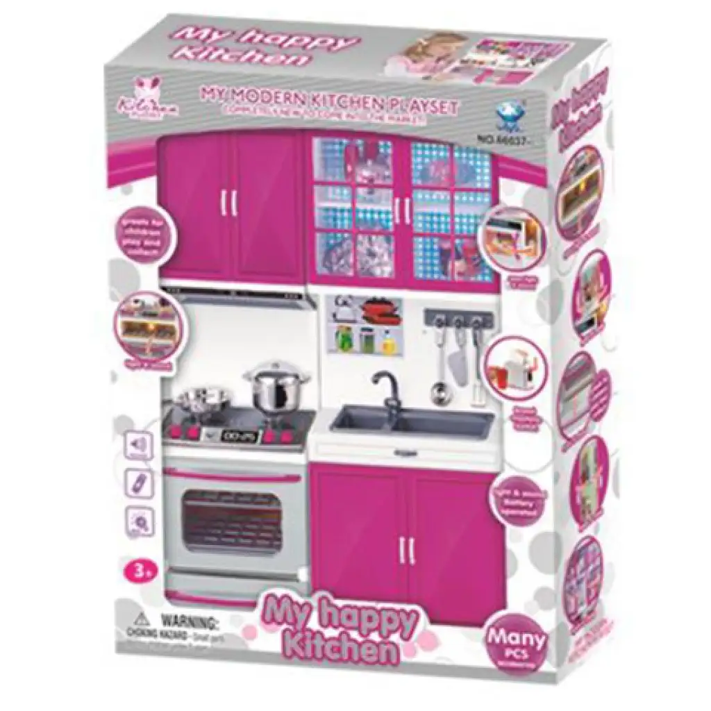 imagen de Conjunto de cocina rosa con funciones 1