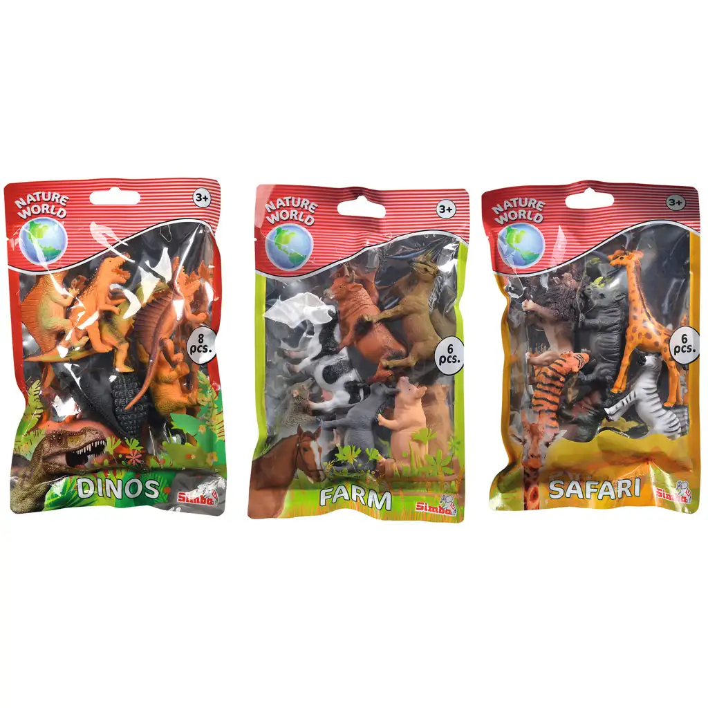 imagen de Conjunto de figuras de animales de granja, dinosaurios o animales de la jungla - Simba Toys 2