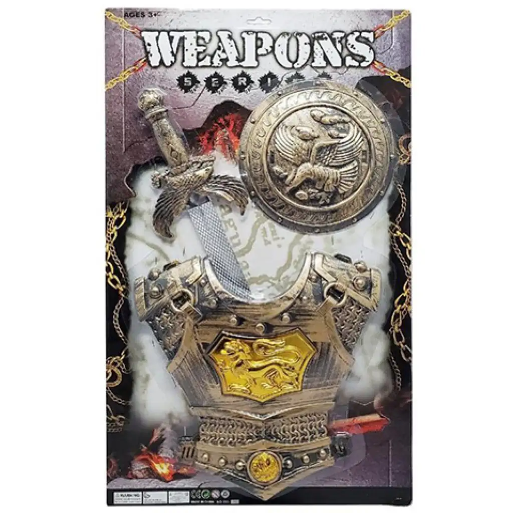 imagen de Conjunto de juego de armadura con espada y escudo 1
