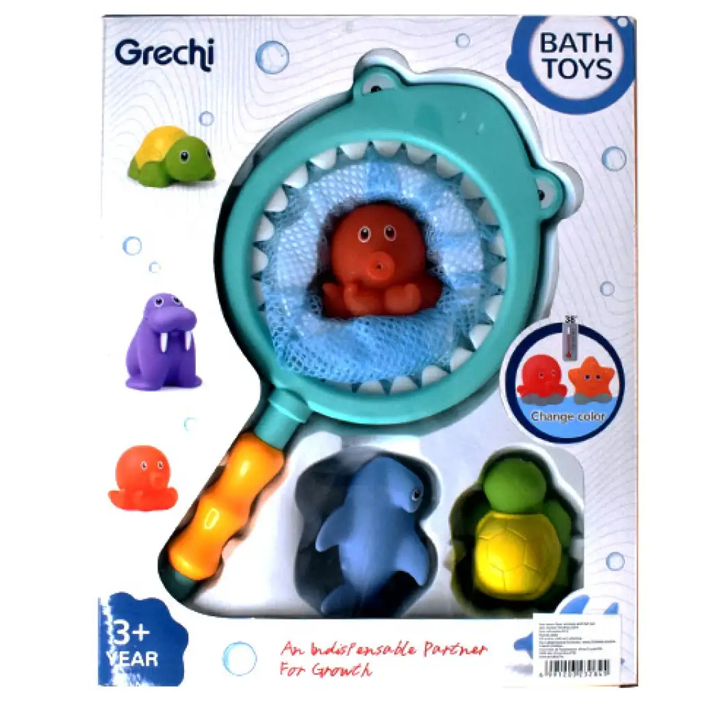 imagen de Conjunto de juego de baño con red de pesca y animales que salpican 2