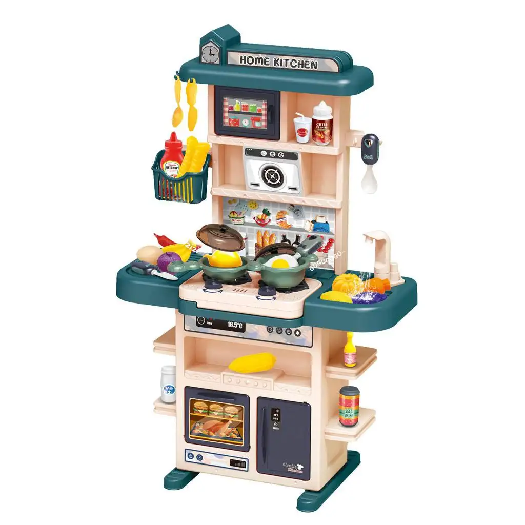imagen de Conjunto de juego de cocina verde con luz y sonido de 43 piezas 2