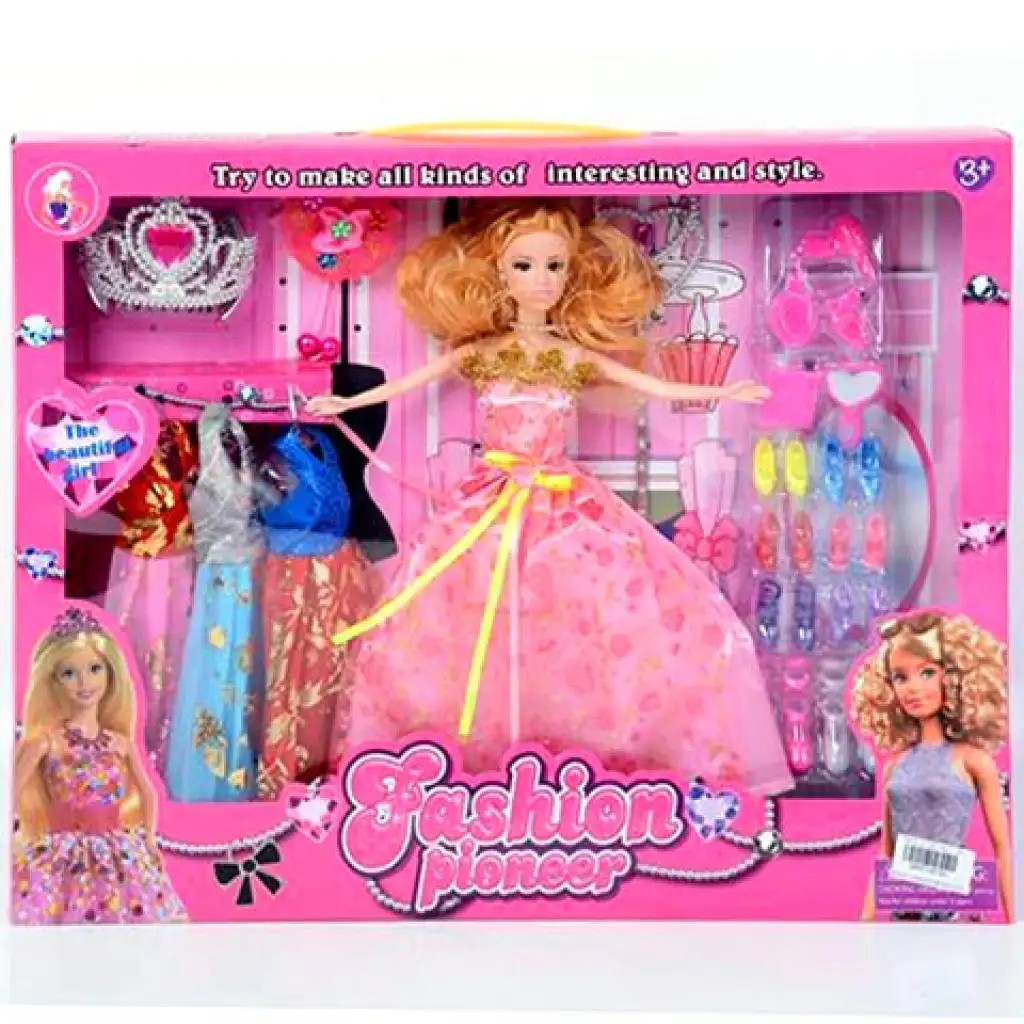 imagen de Conjunto de juego de muñeca de moda princesa con accesorios 1