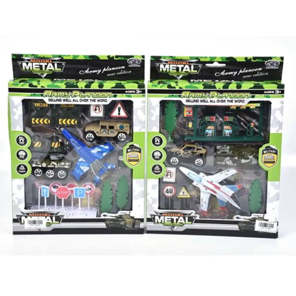 imagen de Conjunto de juego militar con avión y accesorios en dos versiones 1