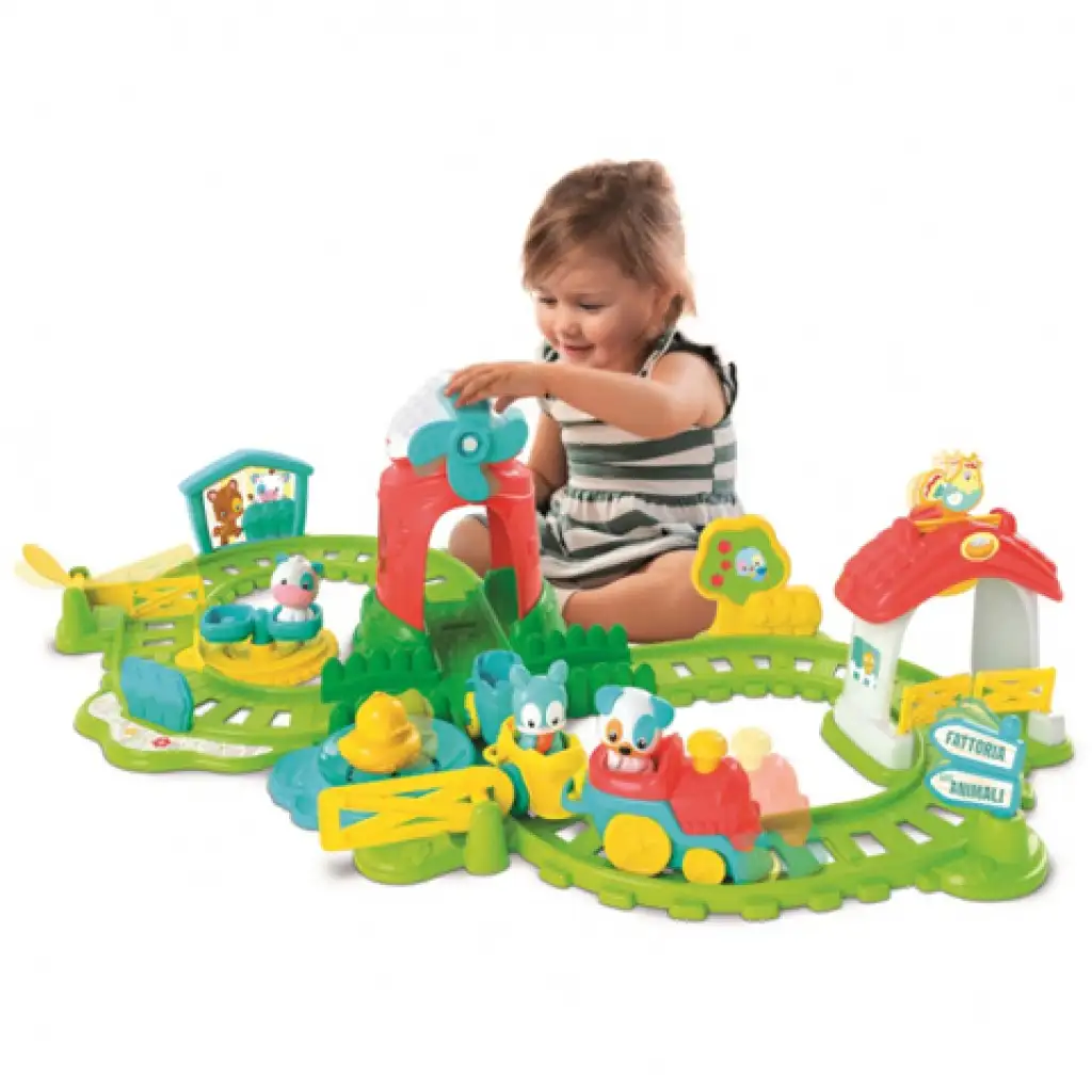imagen de Conjunto de pequeño tren interactivo colorido con accesorios de granja 3
