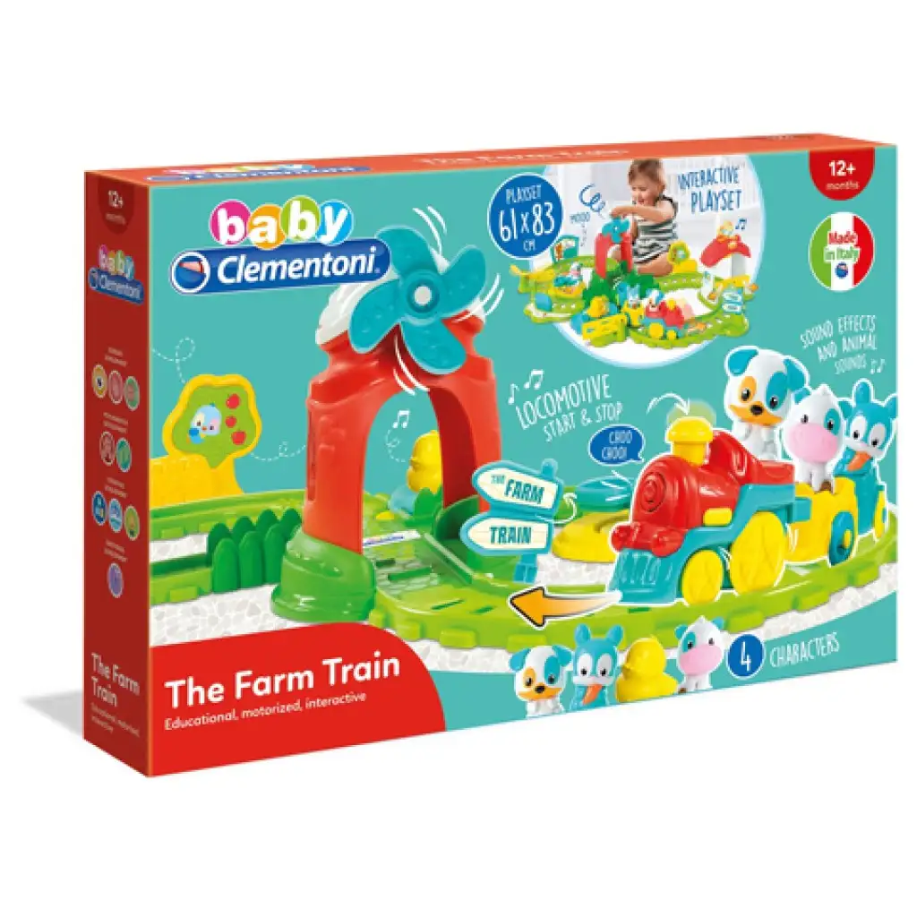 imagen de Conjunto de pequeño tren interactivo colorido con accesorios de granja 1