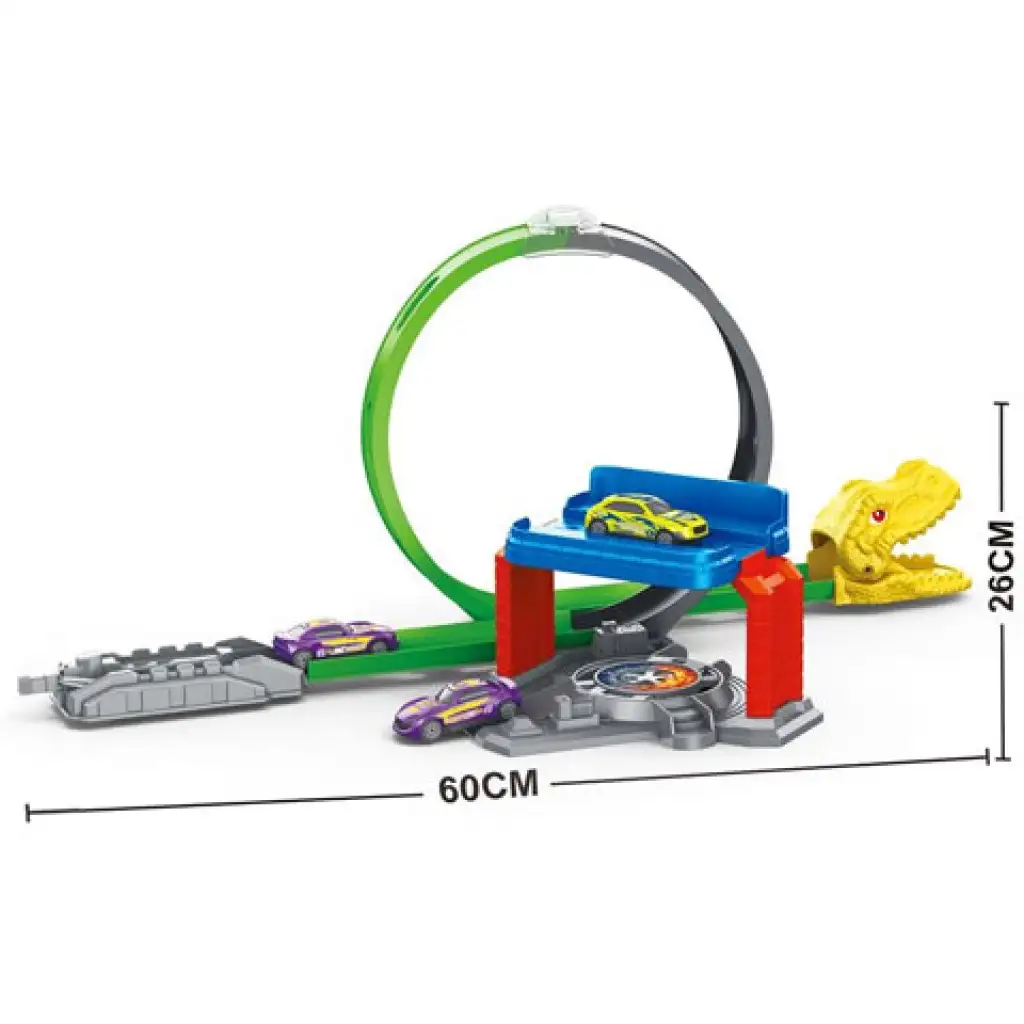 imagen de Conjunto de pista de catapulta de dinosaurio con cochecito 2