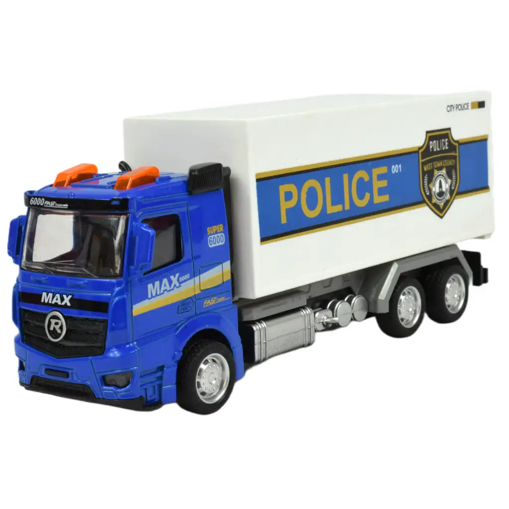imagen de Conjunto de Policía: Camión de policía con ruedas de lenticular y sonido en varias versiones 19cm 1ud 2