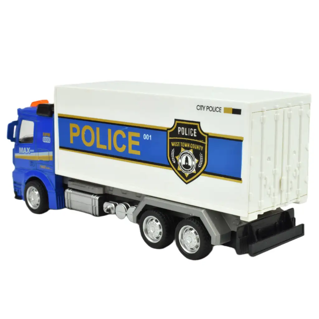 imagen de Conjunto de Policía: Camión de policía con ruedas de lenticular y sonido en varias versiones 19cm 1ud 4