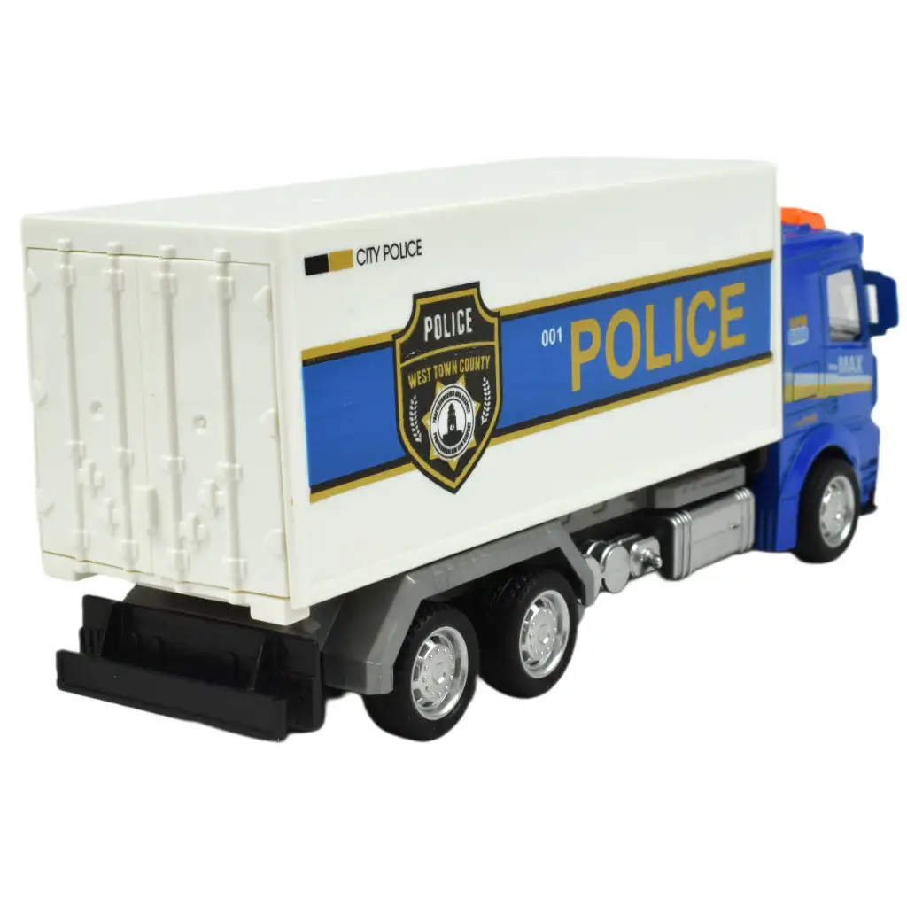 imagen de Conjunto de Policía: Camión de policía con ruedas de lenticular y sonido en varias versiones 19cm 1ud 5