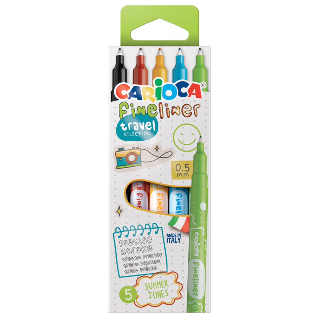 imagen de Conjunto de rotuladores Fineliner Travel Selection de 5 unidades 0,5mm - Carioca 1