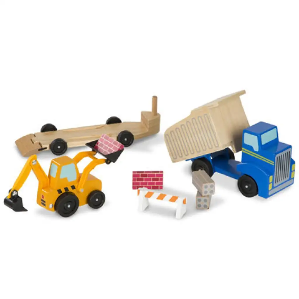imagen de Conjunto de vehículos de construcción de madera - Melissa & Doug 1