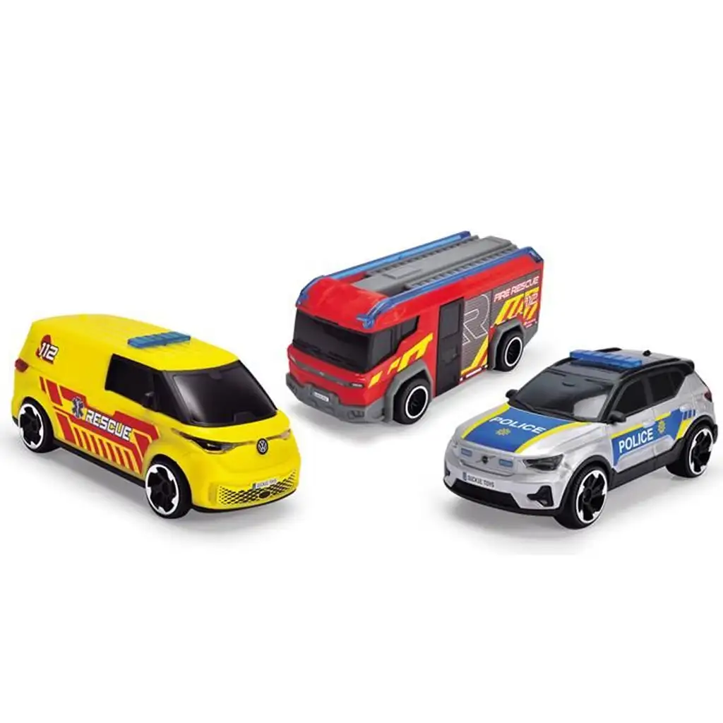 imagen de Conjunto de vehículos de emergencia de 3 piezas - Dickie Toys 2