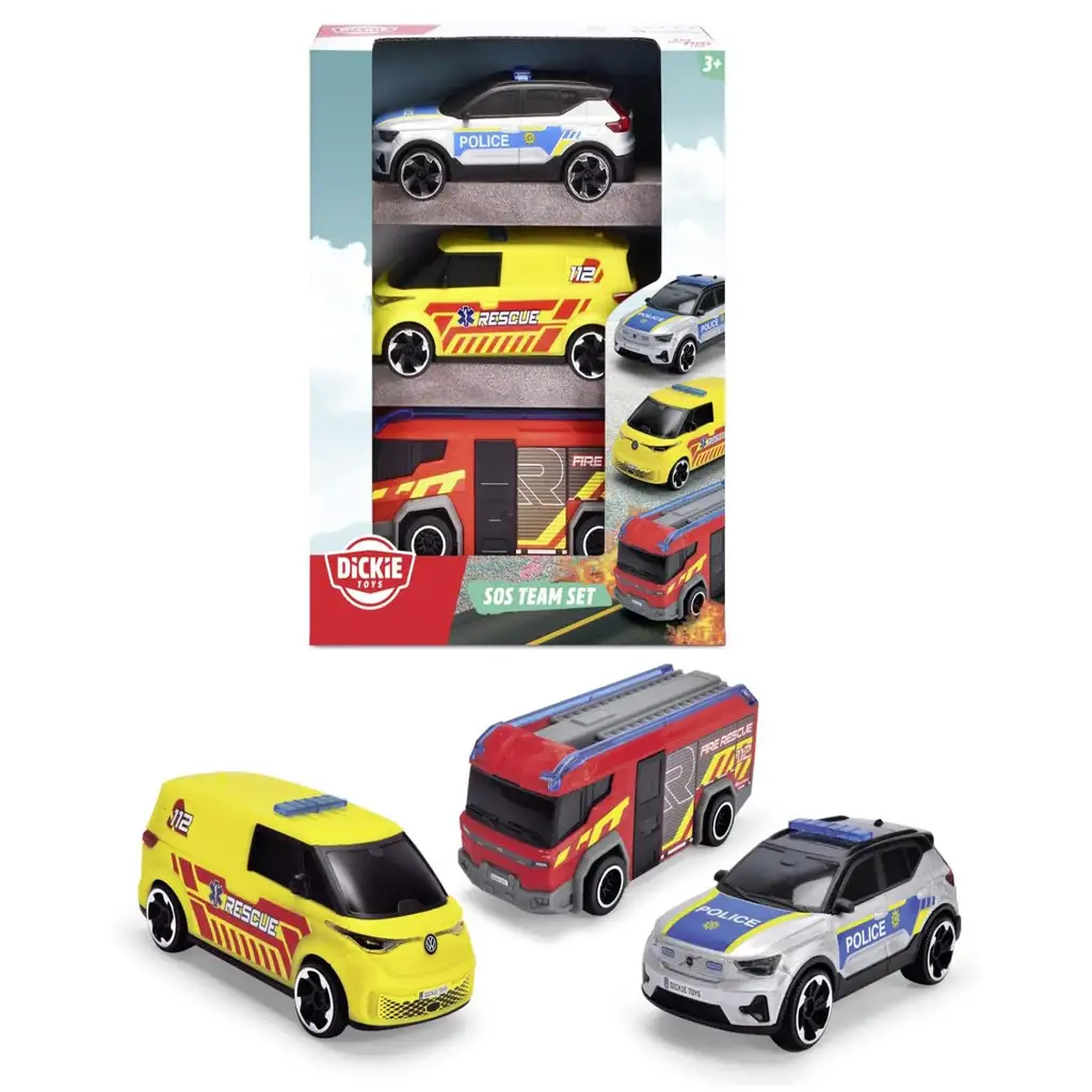 imagen de Conjunto de vehículos de emergencia de 3 piezas - Dickie Toys 1