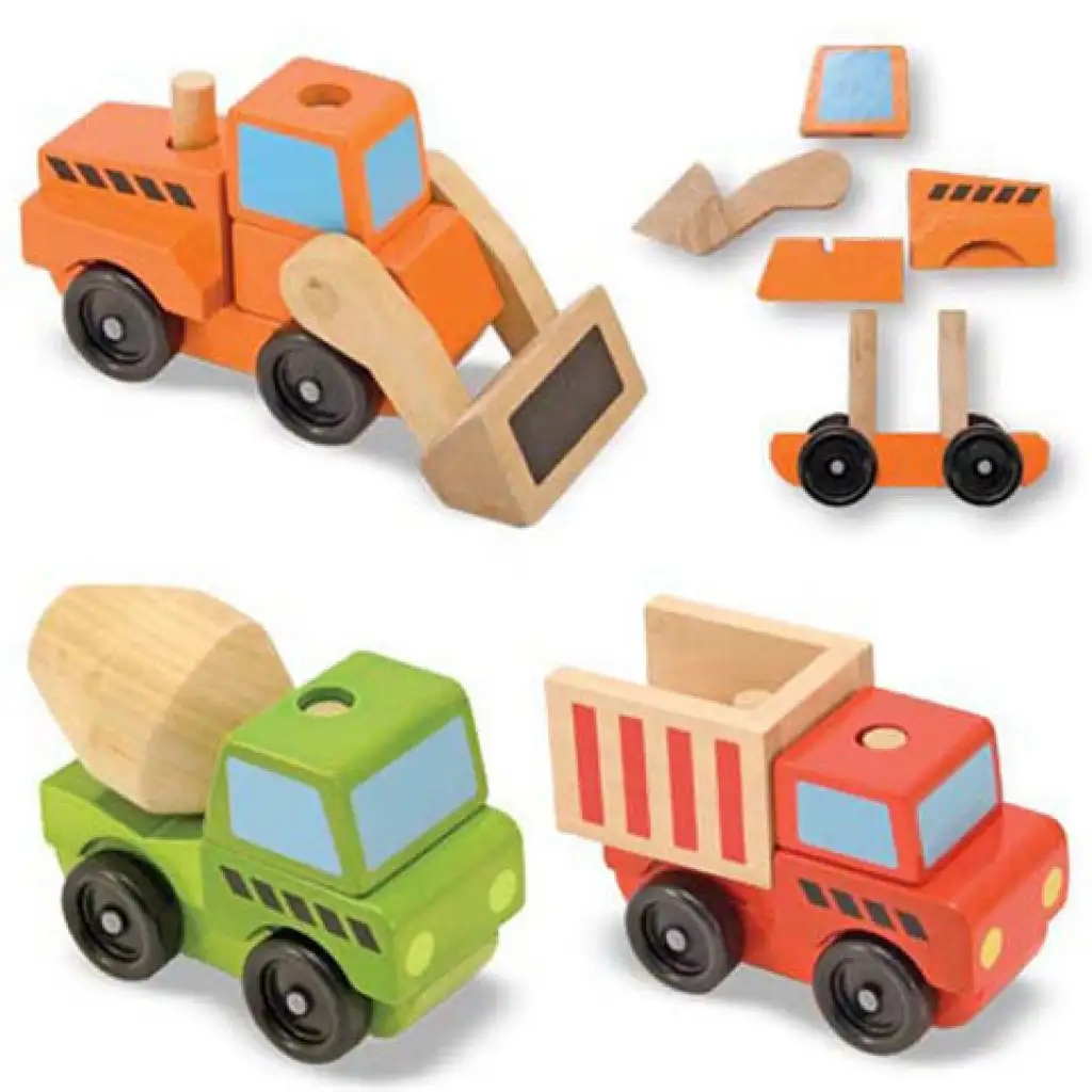 imagen de Conjunto de vehículos de madera de construcción - Melissa & Doug 2