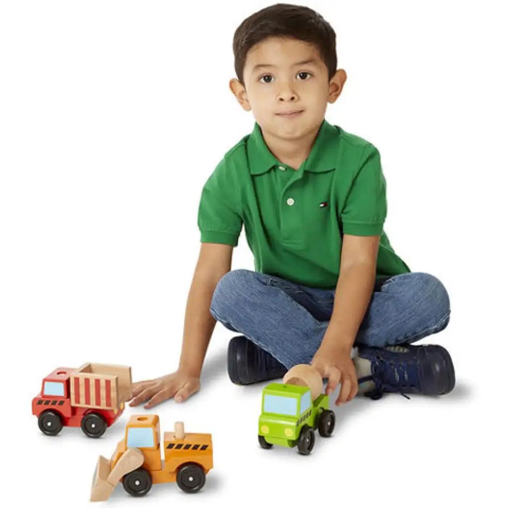 imagen de Conjunto de vehículos de madera de construcción - Melissa & Doug 3