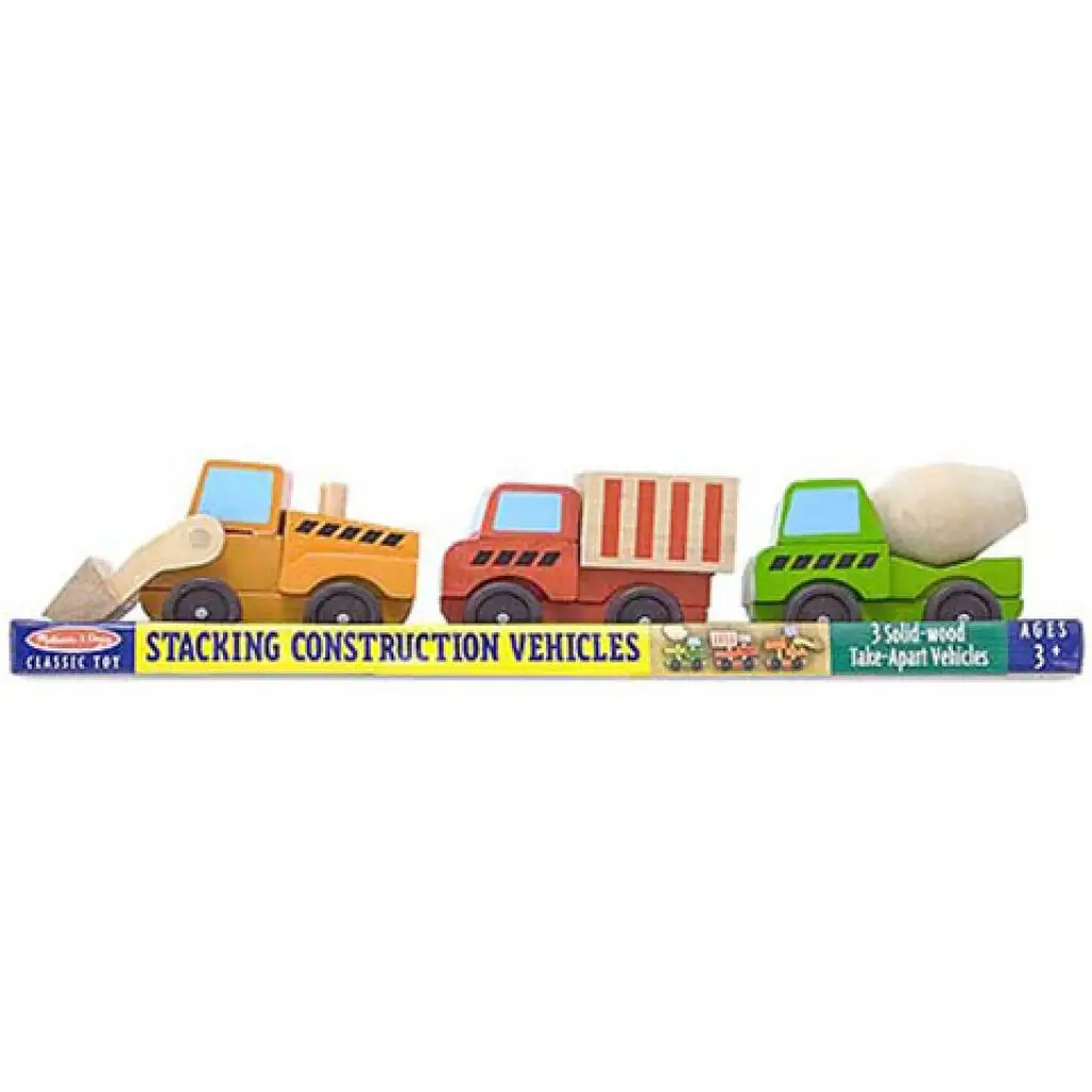 imagen de Conjunto de vehículos de madera de construcción - Melissa & Doug 1