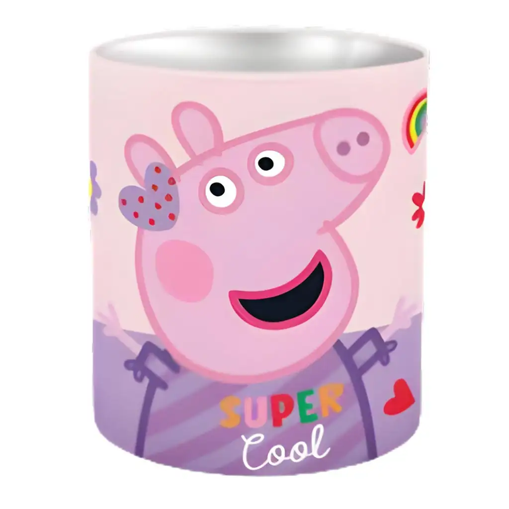 imagen de Contenedor de escritorio de metal en forma de cilindro de Peppa Pig 10x11cm 1