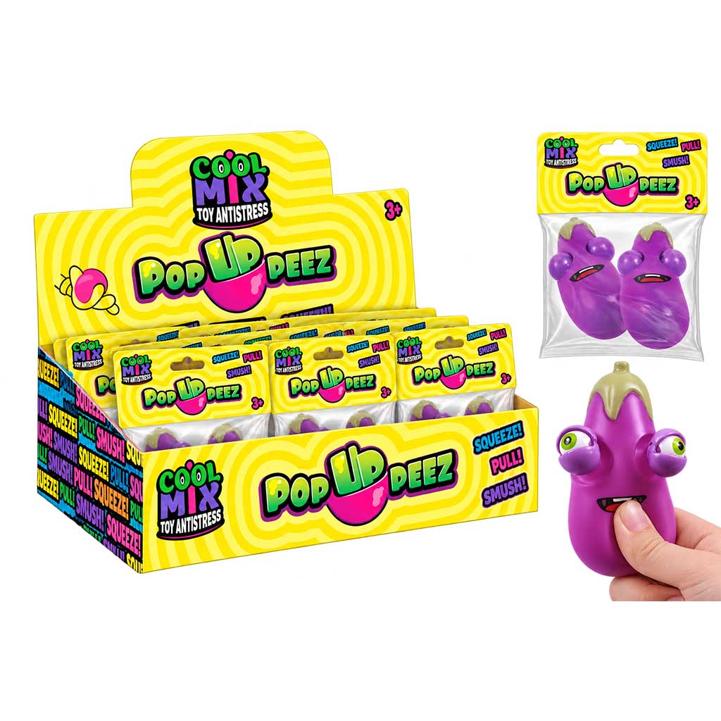 imagen de Cool Mix PopUppeez Berenjena con ojos saltones juguete antiestrés 1