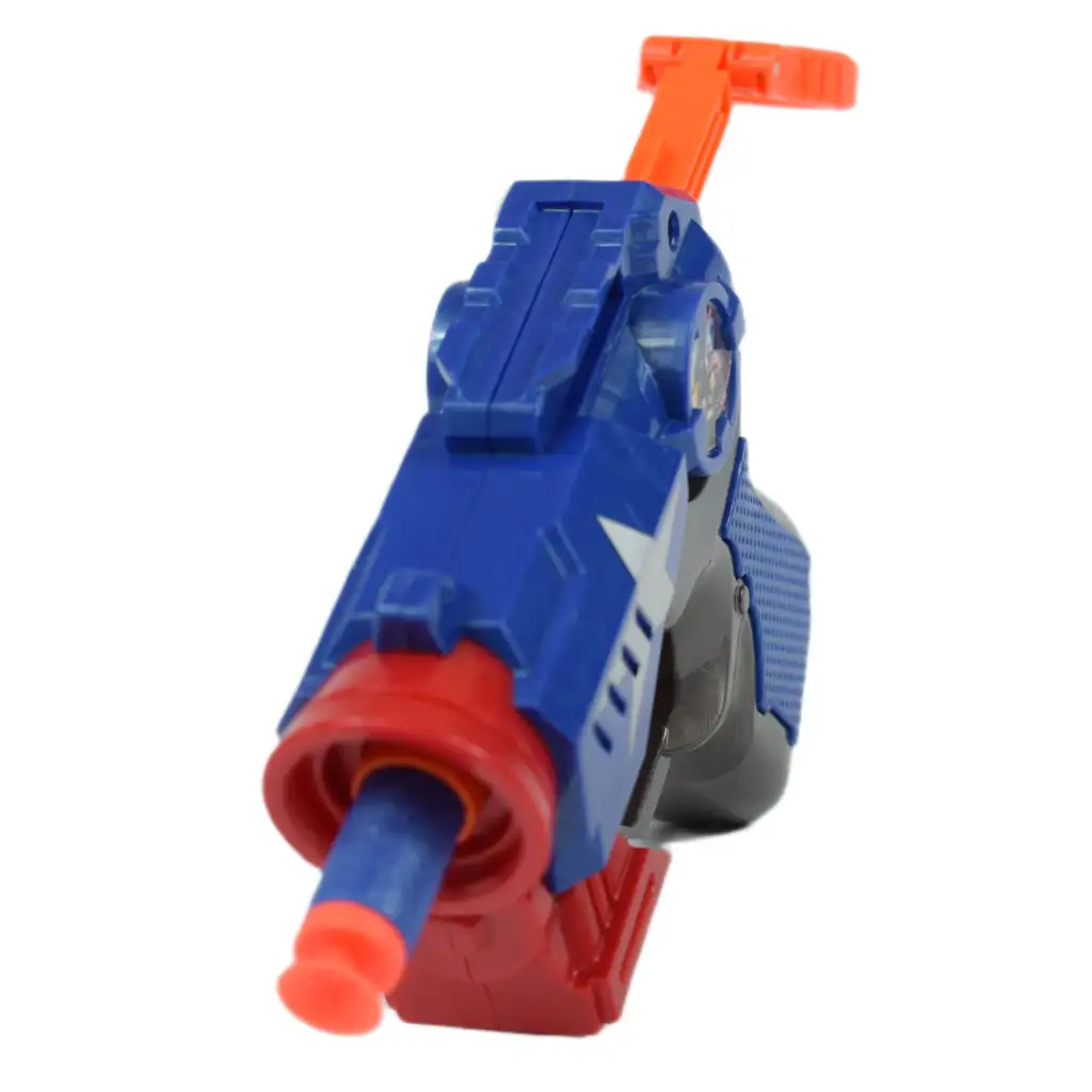 imagen de Cool Soft Bullet Gun: Arma de dardos de espuma de tamaño pequeño con balas en color azul de 14cm 3