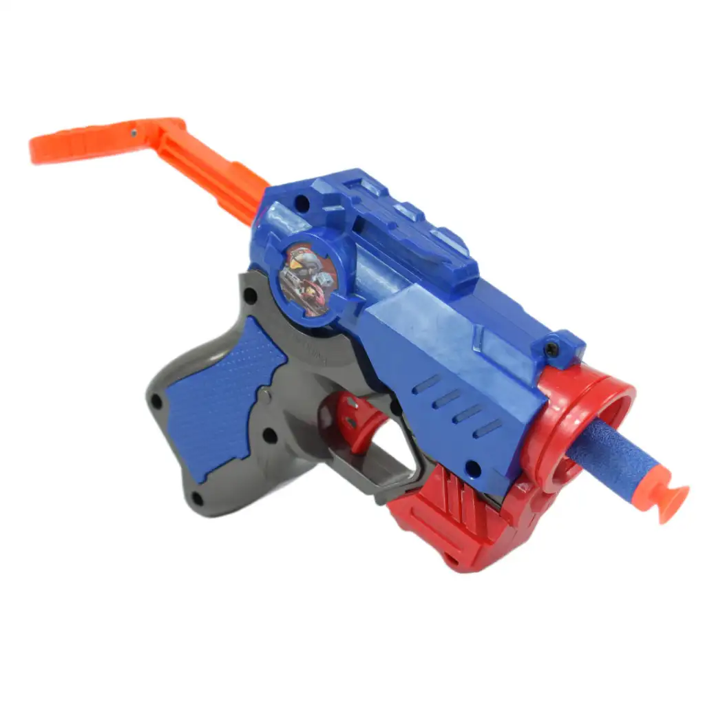 imagen de Cool Soft Bullet Gun: Arma de dardos de espuma de tamaño pequeño con balas en color azul de 14cm 4