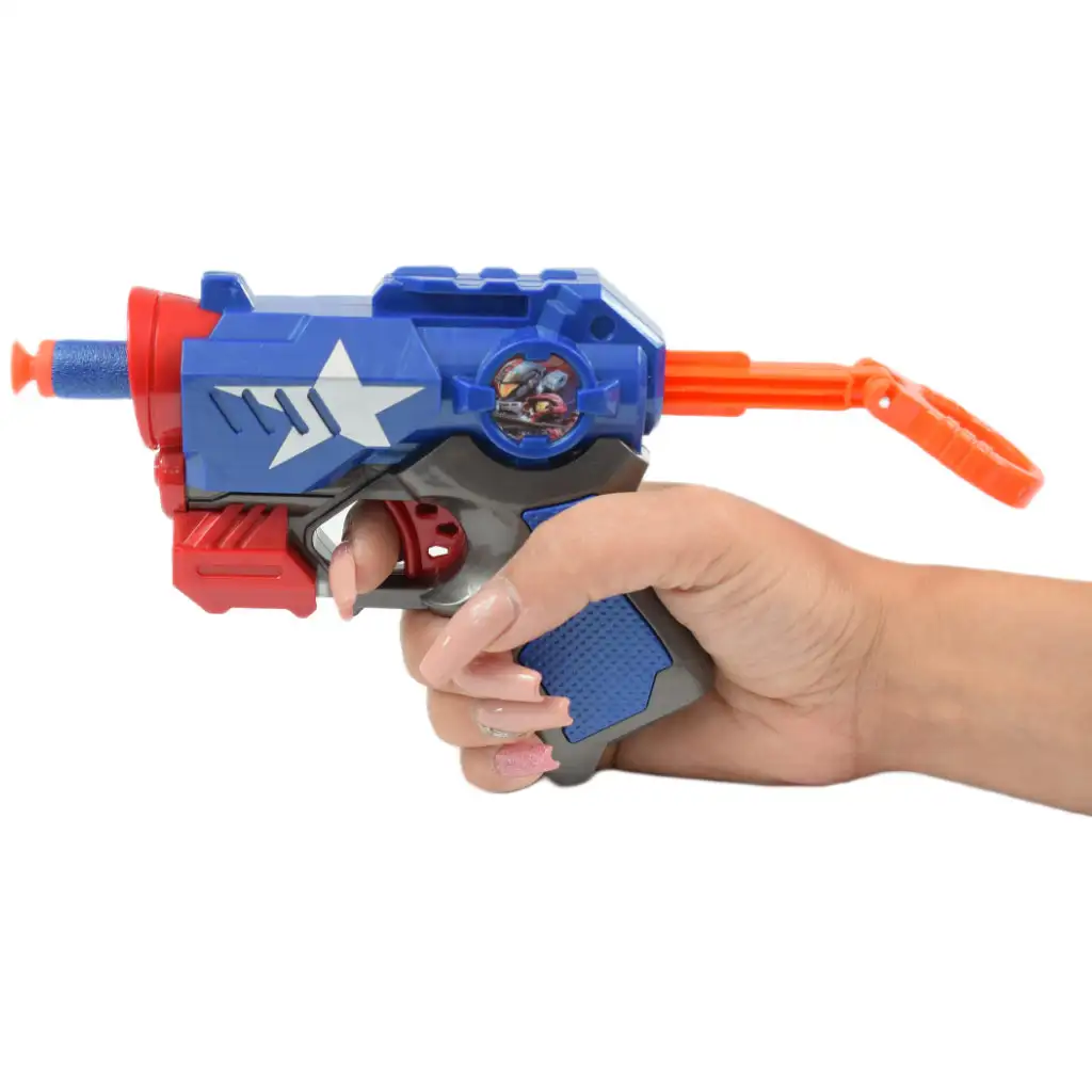 imagen de Cool Soft Bullet Gun: Arma de dardos de espuma de tamaño pequeño con balas en color azul de 14cm 6