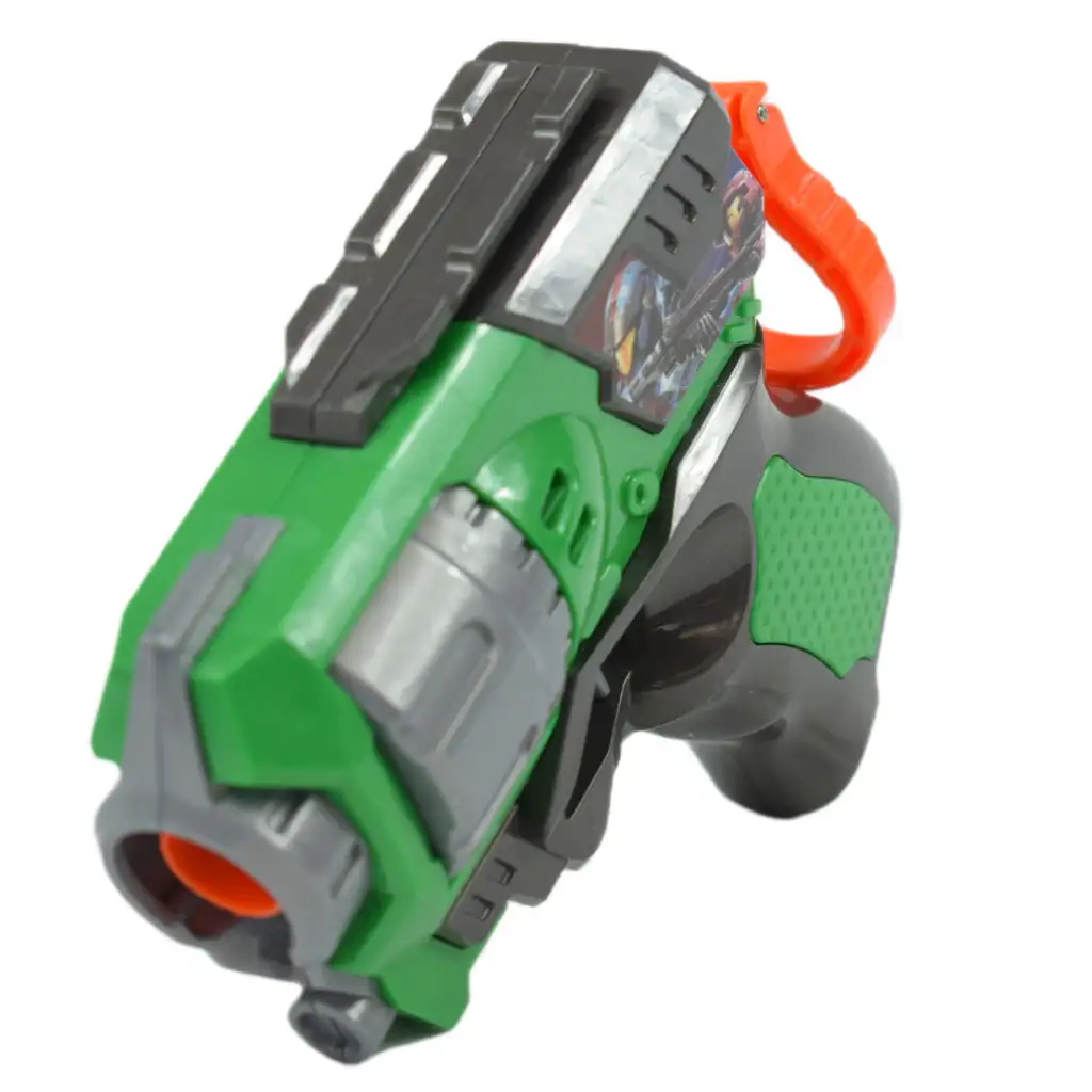 imagen de Cool Soft Bullet Gun: Arma de dardos de espuma de tamaño pequeño con balas en color verde 14cm 2