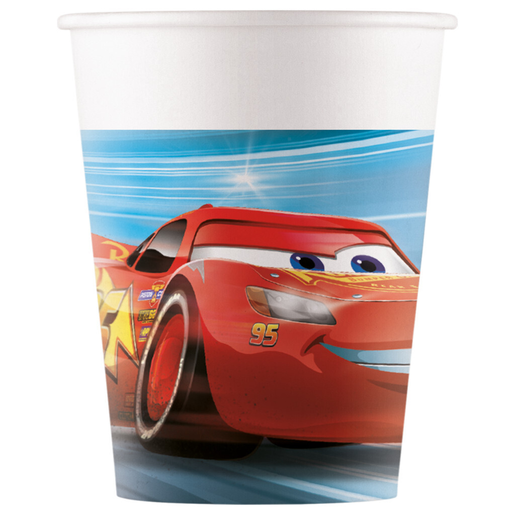 imagen de Copa de papel de Cars para la carrera set de 8 unidades 200ml 1