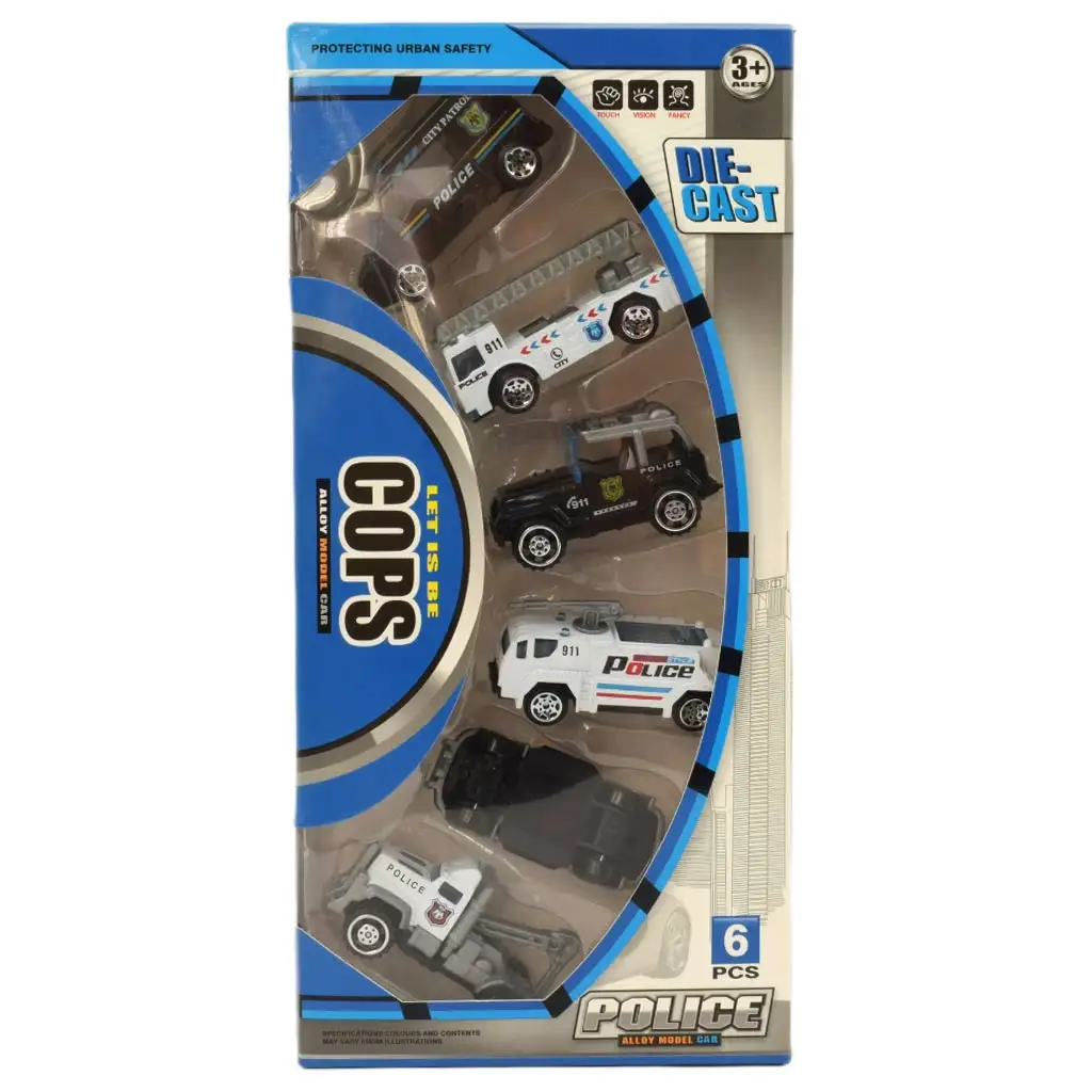 imagen de Cops Die-Cast: Set de 6 coches de policía 2