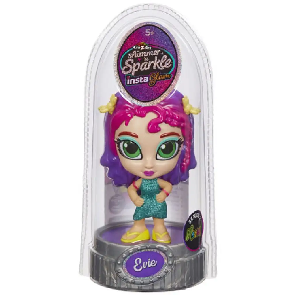 imagen de Cra-Z-Art: Shimmer 'n Sparkle Insta Glam Neon Evie muñeca 1
