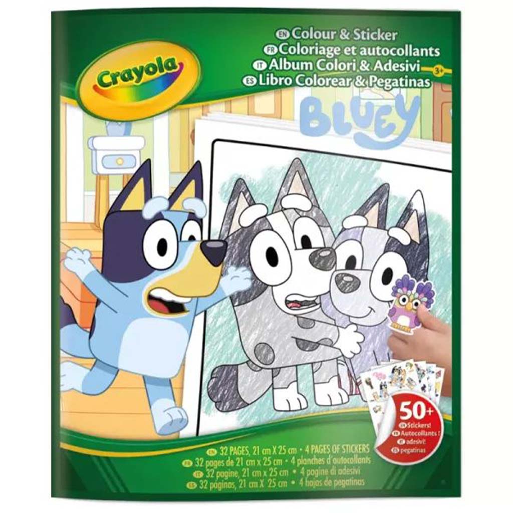 imagen de Crayola: Cuaderno de colorear y pegatinas - Bluey 1