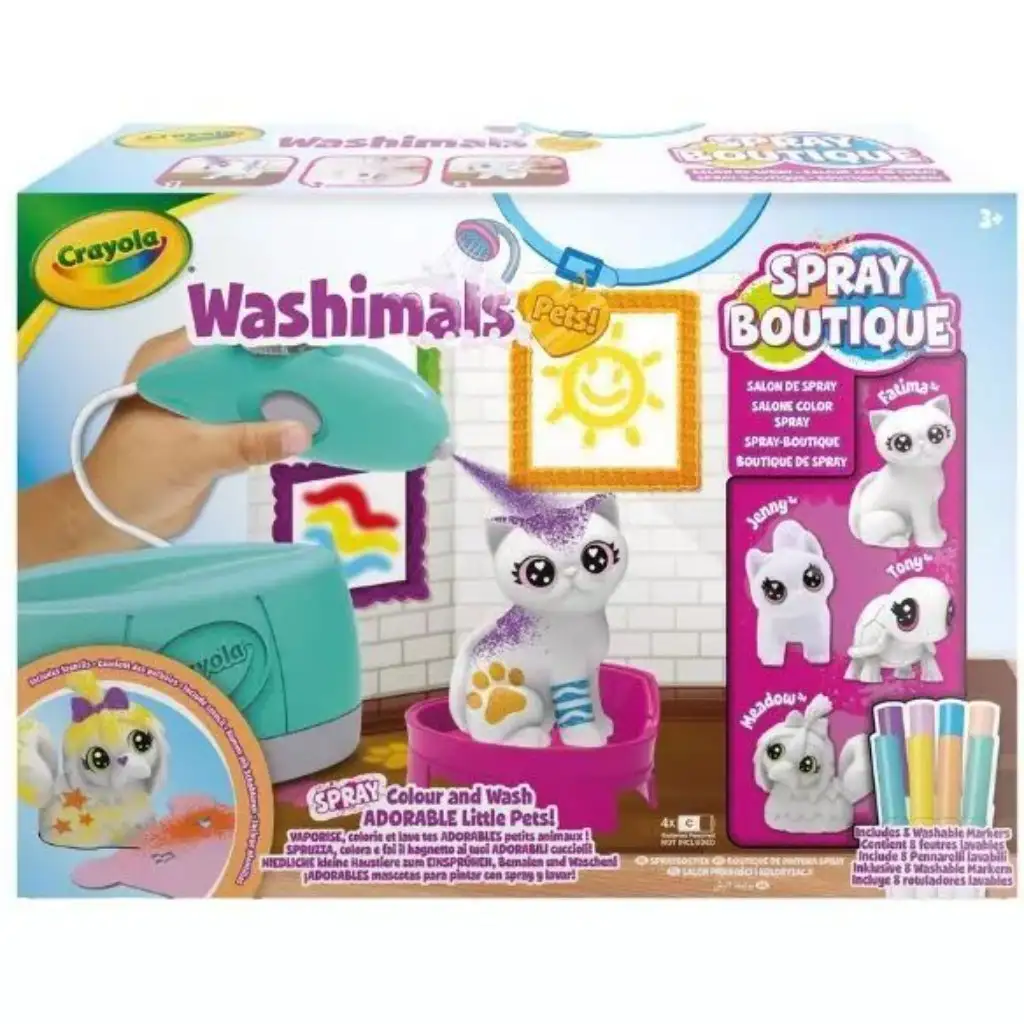 imagen de Crayola: Washimals Salón de mascotas con pulverizador de pintura 5