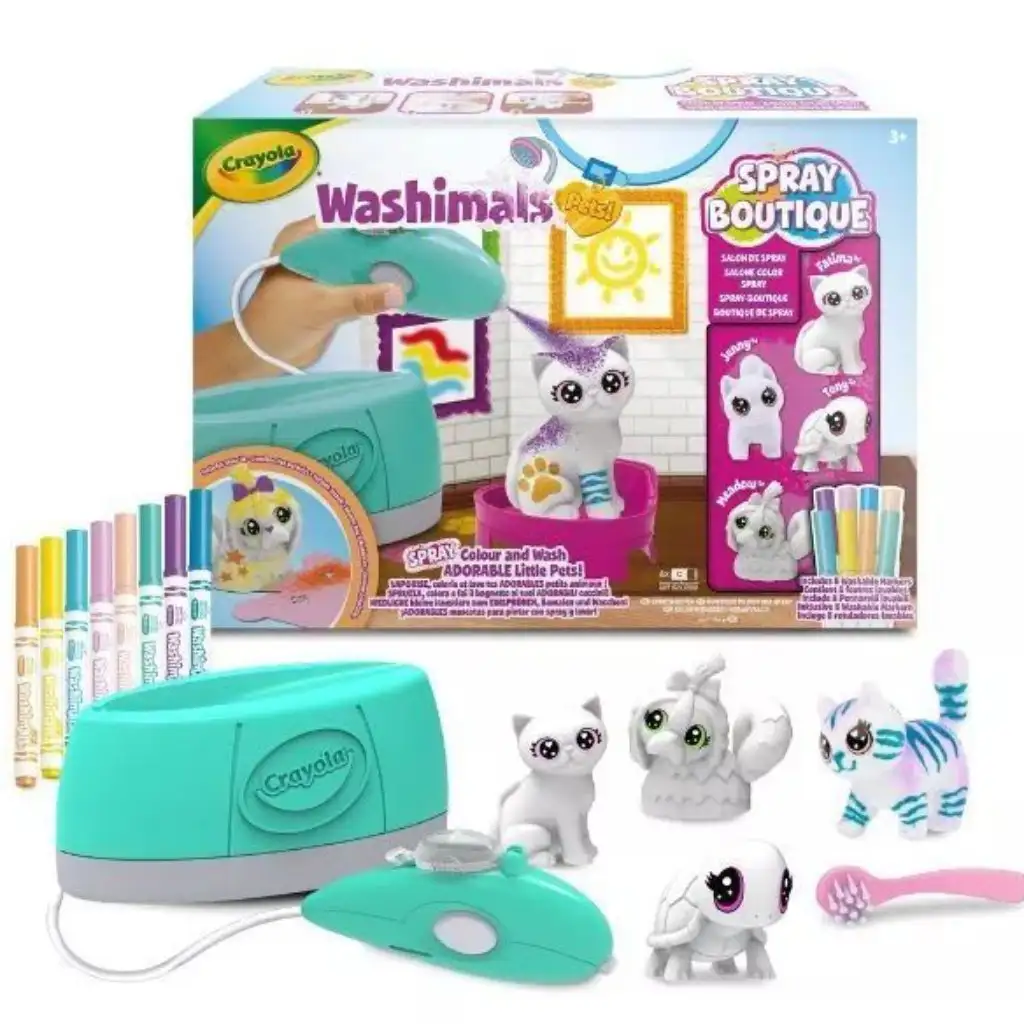 imagen de Crayola: Washimals Salón de mascotas con pulverizador de pintura 1