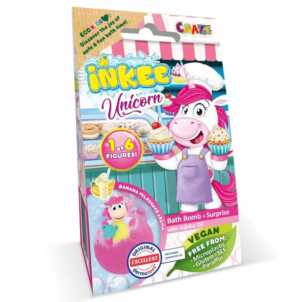 imagen de Craze Inkee: Bola de baño vegana coleccionable con figura de unicornio 1