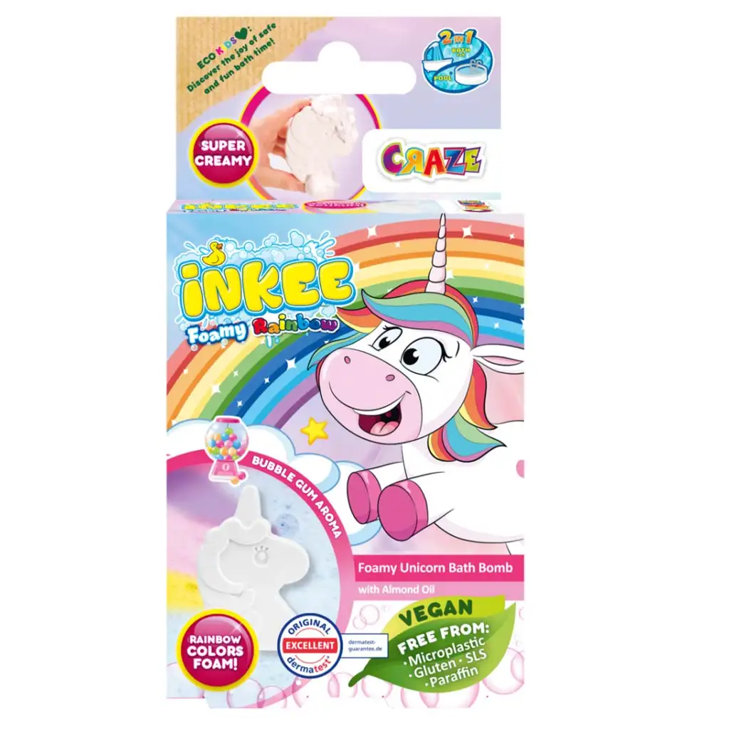 imagen de Craze Inkee: Bomba de baño espumosa de unicornio vegana 1
