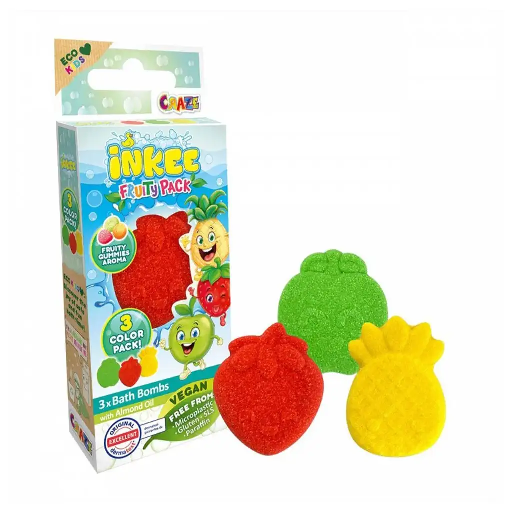 imagen de Craze Inkee: Formas de baño de frutas veganas de 3 piezas 1