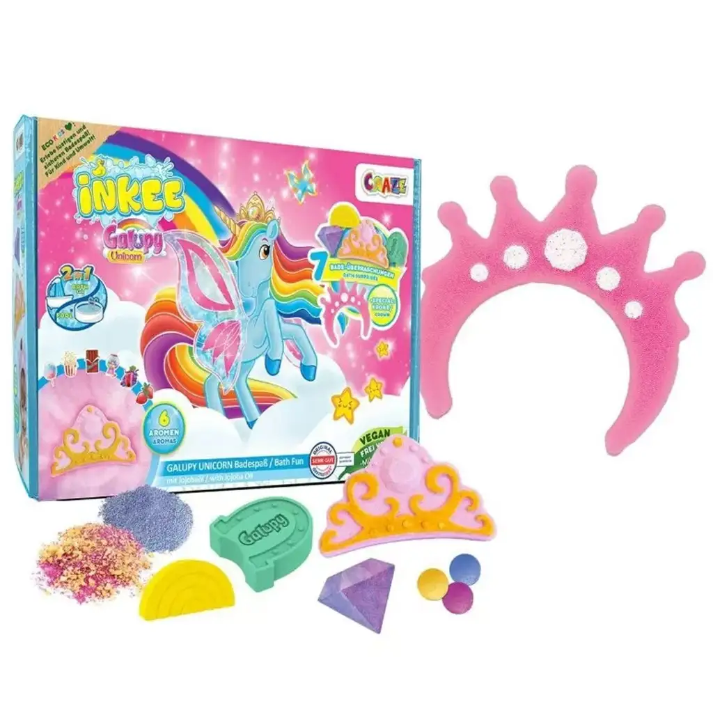imagen de Craze: Inkee Galupy unicornio gran set de baño vegano 2