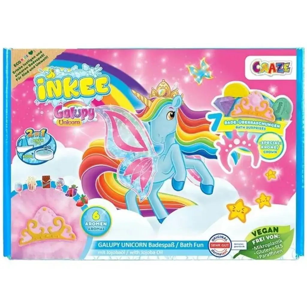imagen de Craze: Inkee Galupy unicornio gran set de baño vegano 1