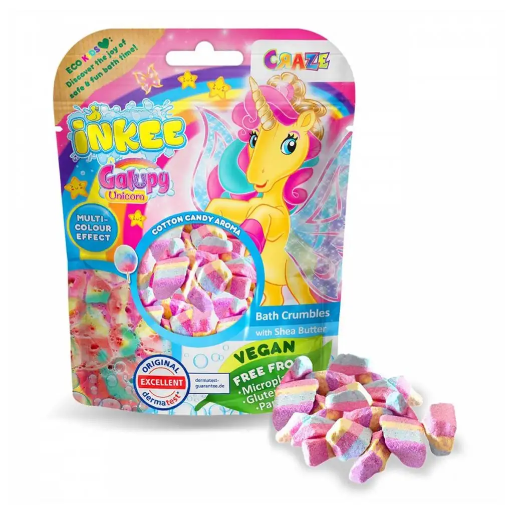 imagen de Craze Inkee: Galupy Unicornio Vegano bombas de baño en forma de cristal 1