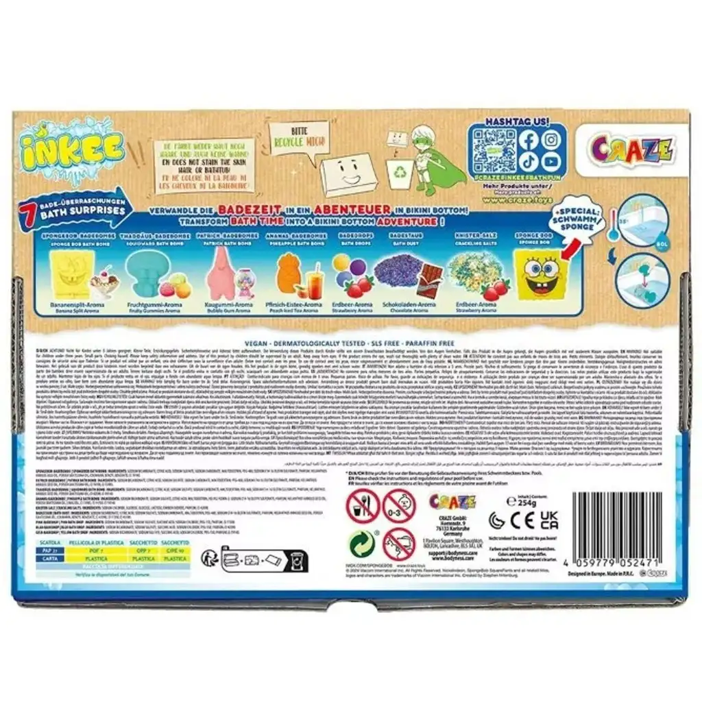 imagen de Craze: Inkee Spongyabob calzón grande vegano set de baño 4