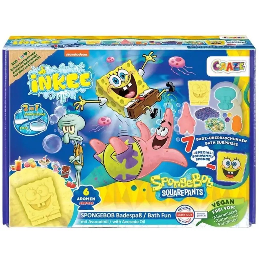 imagen de Craze: Inkee Spongyabob calzón grande vegano set de baño 1