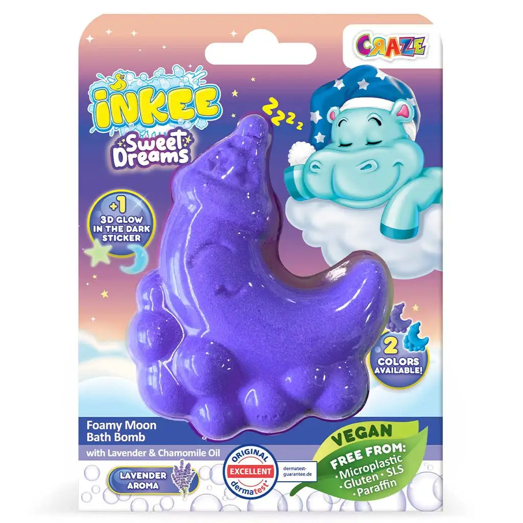 imagen de Craze Inkee: Sueño dulce vegano bomba de baño en forma de luna 1