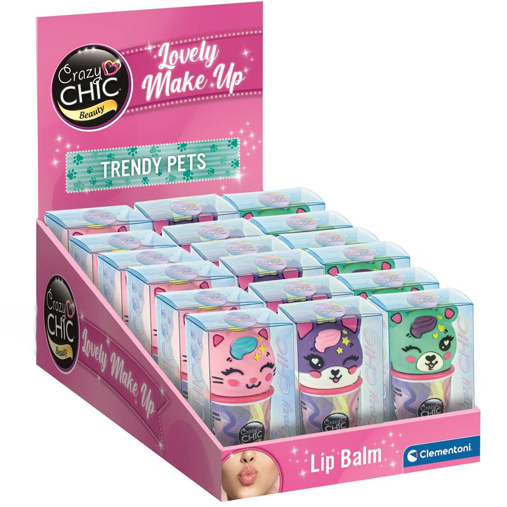 imagen de Crazy Chic: Bálsamo labial en estuche de animales en varias versiones 1ud - Clementoni 1