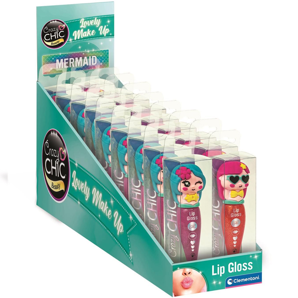 imagen de Crazy Chic: Brillo labial en forma de sirena en estuche, varias versiones 1ud - Clementoni 1